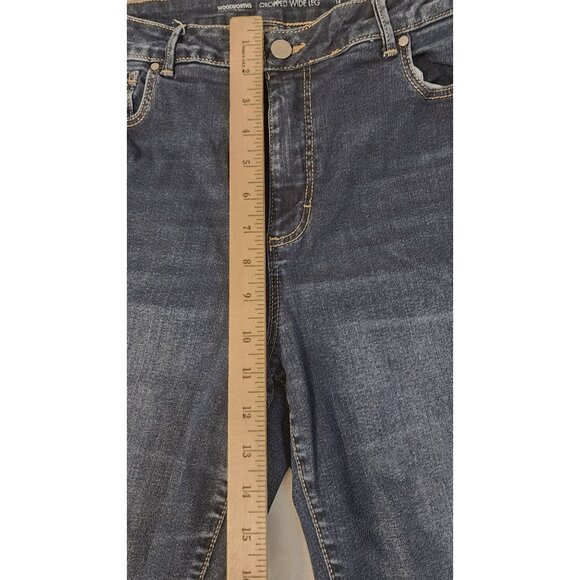 Woolworths Classic Collection cropped wide leg womens denim jeans size 14 - Picture 9 of 12